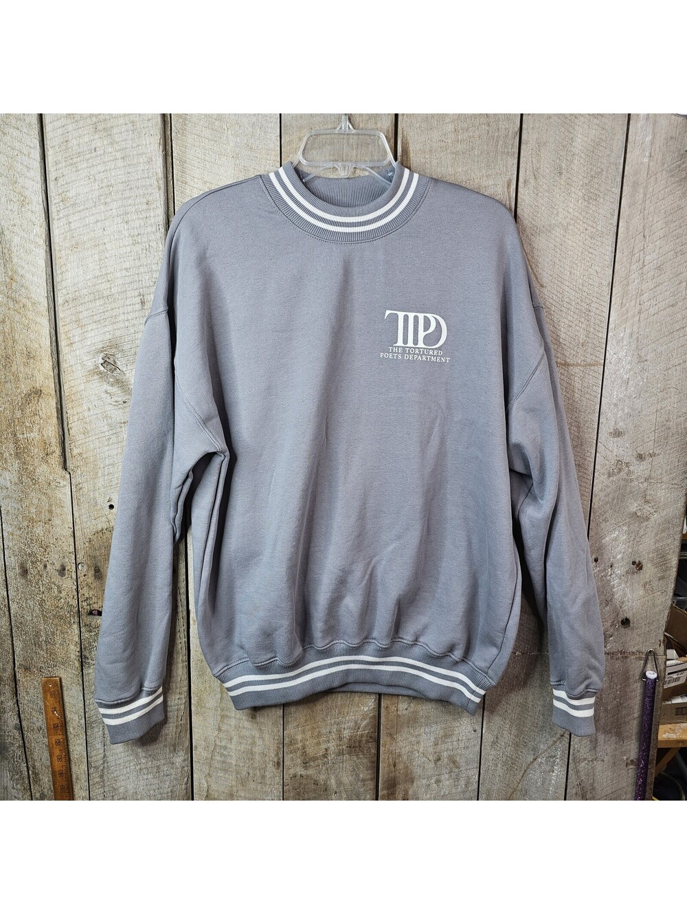 Taylor Swift The Tortured Poets Department TTPD Gray Sweatshirt Women's Small S